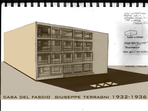 Casa Del Fascio, Sepia color with Photoshop, Como, 2007 Casa Del Fascio, Sepia color with Photoshop, Como, 2007