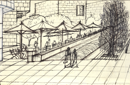 Courtyard @ The Getty. Los Angeles. Pilot Pen on paper. November 1, 2009 Courtyard @ The Getty. Los Angeles. Pilot Pen on paper. November 1, 2009